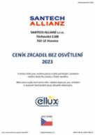 Ceník zrcadel bez osvětlení platný od 1.3.2023